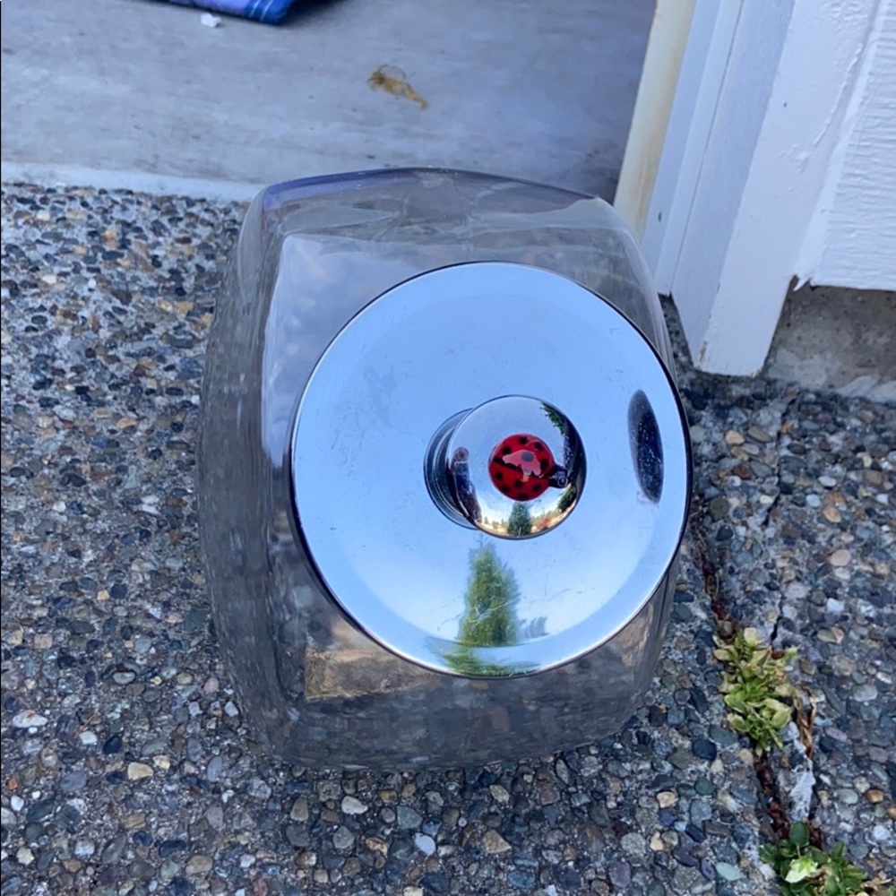 Decorative storage jar.